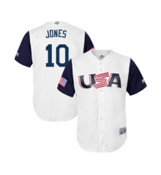 USA Baseball #10 Adam Jones White 2017 World Baseball Classic Replica Team Jersey
