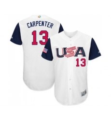USA Baseball #13 Matt Carpenter White 2017 World Baseball Classic Authentic Team Jersey