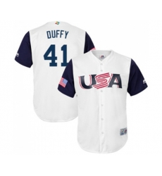 USA Baseball #41 Danny Duffy White 2017 World Baseball Classic Replica Team Jersey