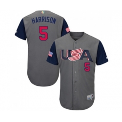 USA Baseball #5 Josh Harrison Gray 2017 World Baseball Classic Authentic Team Jersey