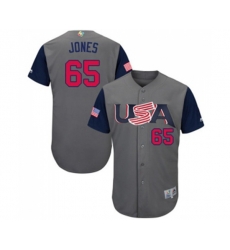 USA Baseball #65 Nate Jones Gray 2017 World Baseball Classic Authentic Team Jersey
