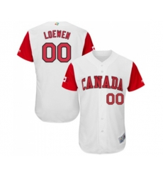 Canada Baseball #00 Adam Loewen White 2017 World Baseball Classic Authentic Team Jersey
