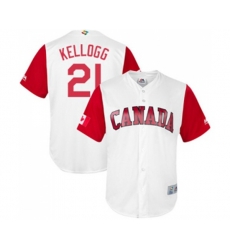 Canada Baseball #21 Ryan Kellogg White 2017 World Baseball Classic Replica Team Jersey