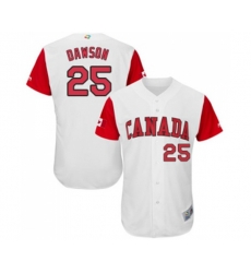 Canada Baseball #25 Shane Dawson White 2017 World Baseball Classic Authentic Team Jersey