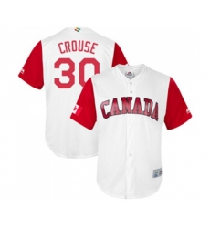 Canada Baseball #30 Michael Crouse White 2017 World Baseball Classic Replica Team Jersey