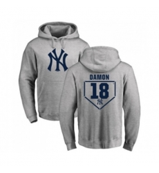 New York Yankees #18 Johnny Damon Gray RBI Pullover Hoodie