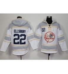 New York Yankees #22 Jacoby Ellsbury White Sawyer Hooded Sweatshirt MLB Hoodie