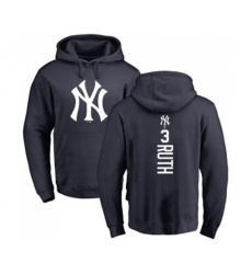 New York Yankees #3 Babe Ruth Replica Blue Salute to Service Baseball Hoodie