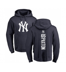 New York Yankees #65 James Paxton Navy Blue Backer Pullover Hoodie