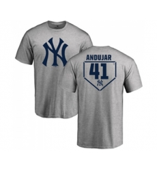Baseball New York Yankees #41 Miguel Andujar Gray RBI T-Shirt