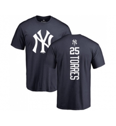 MLB Nike New York Yankees #25 Gleyber Torres Navy Blue Backer T-Shirt
