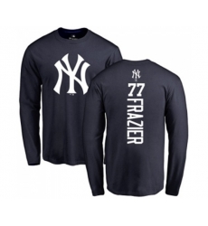 MLB Nike New York Yankees #77 Clint Frazier Navy Blue Backer Long Sleeve T-Shirt