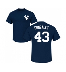 New York Yankees #43 Gio Gonzalez Navy Blue Name & Number T-Shirt