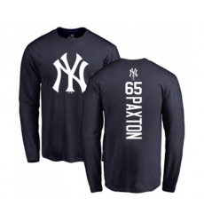 New York Yankees #65 James Paxton Navy Blue Backer Long Sleeve T-Shirt