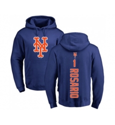 New York Mets #1 Amed Rosario Royal Blue Backer Pullover Hoodie