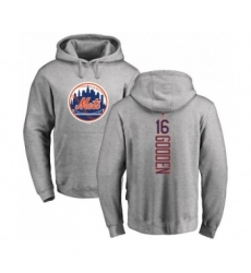 New York Mets #16 Dwight Gooden Ash Backer Pullover Hoodie