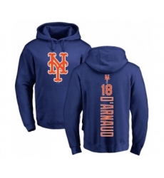 New York Mets #18 Travis dArnaud Royal Blue Backer Pullover Hoodie