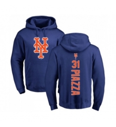 New York Mets #31 Mike Piazza Royal Blue Backer Pullover Hoodie