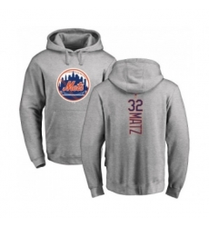 New York Mets #32 Steven Matz Ash Backer Pullover Hoodie