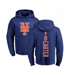 New York Mets #8 Gary Carter Royal Blue Backer Pullover Hoodie