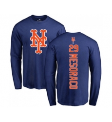 New York Mets #29 Devin Mesoraco Royal Blue Backer Long Sleeve T-Shirt