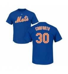 New York Mets #30 Michael Conforto Royal Blue Name & Number T-Shirt
