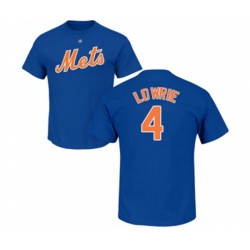 New York Mets #4 Jed Lowrie Royal Blue Name & Number T-Shirt