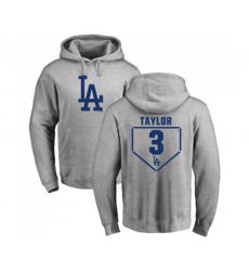 Los Angeles Dodgers #3 Chris Taylor Gray RBI Pullover Hoodie