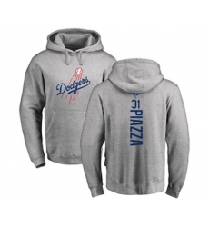 Los Angeles Dodgers #31 Mike Piazza Ash Backer Pullover Hoodie