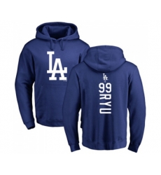 Los Angeles Dodgers #99 Hyun-Jin Ryu Royal Blue Backer Pullover Hoodie