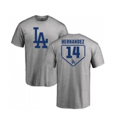 Los Angeles Dodgers #14 Enrique Hernandez Gray RBI T-Shirt