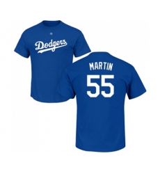 Los Angeles Dodgers #55 Russell Martin Royal Blue Name & Number T-Shirt