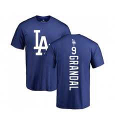 Los Angeles Dodgers #9 Yasmani Grandal Royal Blue Backer T-Shirt