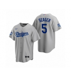 Los Angeles Dodgers Corey Seager Gray 2020 World Series Champions Replica Jersey
