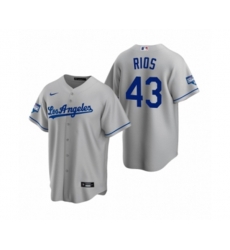 Los Angeles Dodgers Edwin Rios Gray 2020 World Series Champions Replica Jerseys