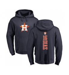 Houston Astros #16 Aledmys Diaz Navy Blue Backer Pullover Hoodie
