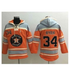Houston Astros #34 Nolan Ryan Orange Sawyer Hooded Sweatshirt MLB Hoodie