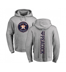 Houston Astros #41 Brad Peacock Ash Backer Pullover Hoodie