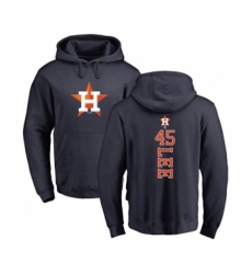 Houston Astros #45 Carlos Lee Navy Blue Backer Pullover Hoodie