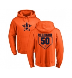 Houston Astros #50 J.R. Richard Orange RBI Pullover Hoodie