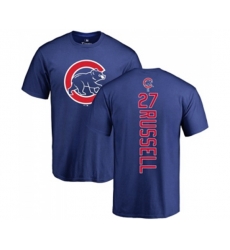 Chicago Cubs #27 Addison Russell Royal Blue Backer T-Shirt