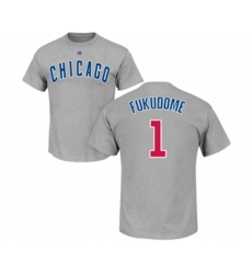 MLB Nike Chicago Cubs #1 Kosuke Fukudome Gray Name & Number T-Shirt