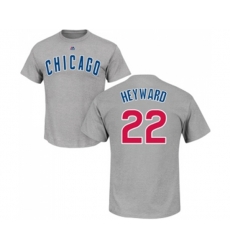 MLB Nike Chicago Cubs #22 Jason Heyward Gray Name & Number T-Shirt