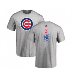 MLB Nike Chicago Cubs #3 David Ross Ash Backer T-Shirt