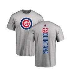 MLB Nike Chicago Cubs #62 Jose Quintana Ash Backer T-Shirt
