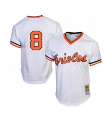 1985 Baltimore Orioles #8 Cal Ripken Authentic White Throwback Baseball Jersey