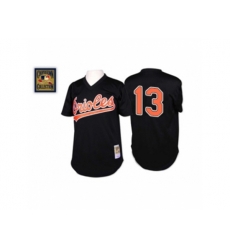 Baltimore Orioles #13 Manny Machado Replica Black Throwback MLB Jersey