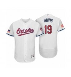 Baltimore Orioles #19 Chris Davis White 2017 Independence Day Flex Base Jersey
