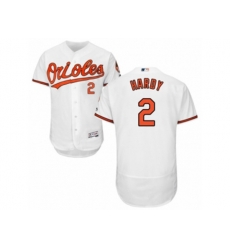 Baltimore Orioles #2 J.J. Hardy White Flexbase Authentic Collection MLB Jersey