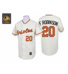 Baltimore Orioles #20 Frank Robinson Authentic White Throwback Baseball Jersey